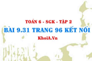 Bài 9.31 trang 96 Toán 6 Tập 2 Kết nối tri thức